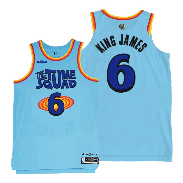 Men's Los Angeles Lakers LeBron James #23 NBA Space Jam 2 Tune Squad Nickname Blue Basketball Jersey FYJ6583CY
